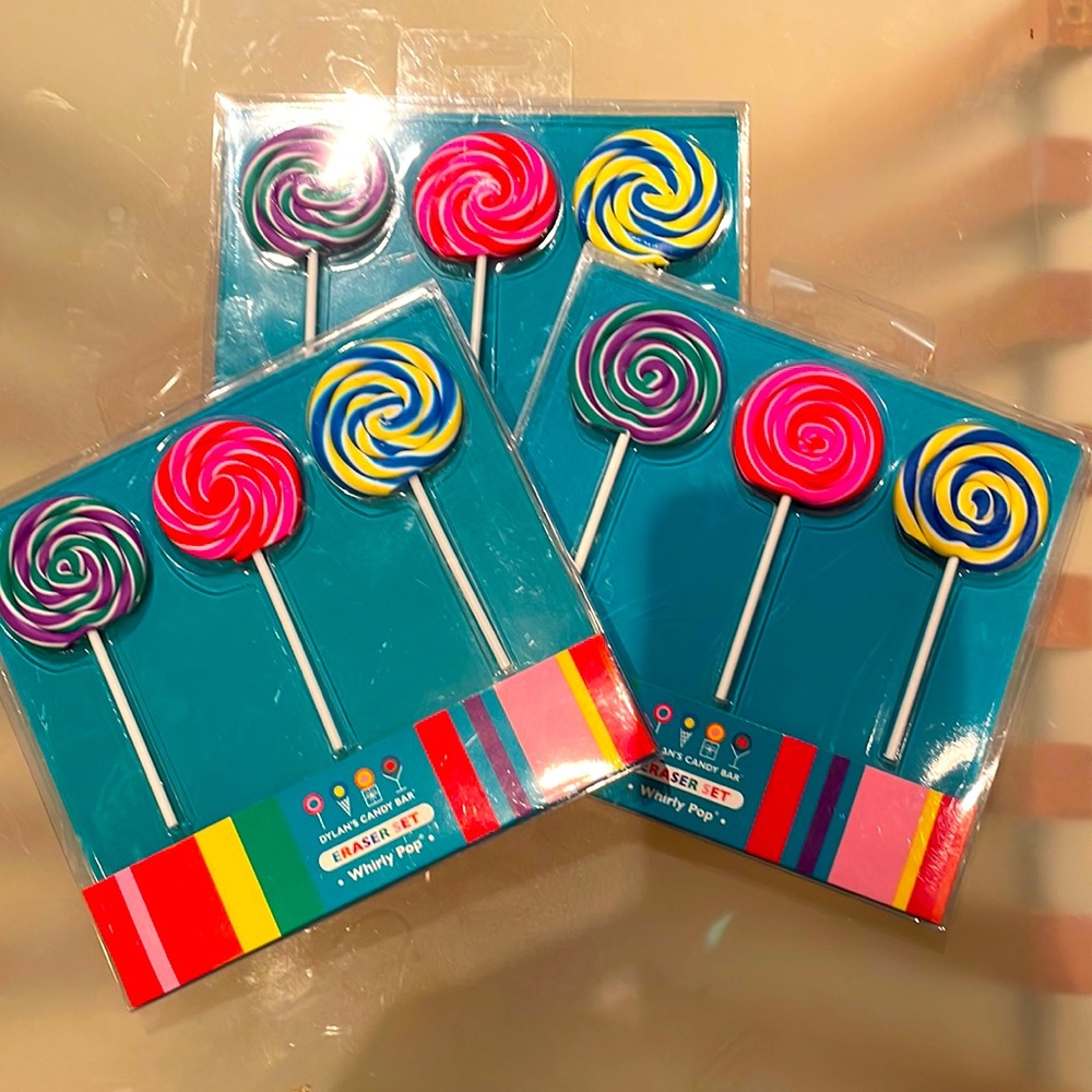 NWT: 3 boxes of Dylan’s Candy Bar Eraser Sets 🍭 🍭 🍭